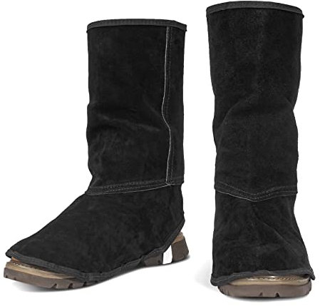 LeaSeek Leder Schweißer Gamaschen - Flamme und Abrieb resistent Schweißen Boot Covers - Full Coverage Schuhe Protektoren -Verstellbare Schweißen Gaiters