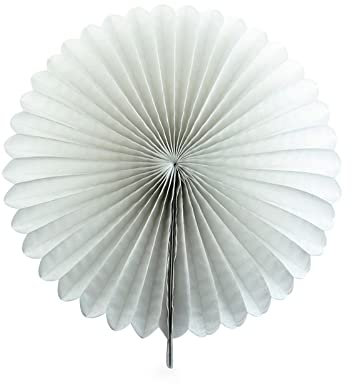 12 Stück Papier Fächer Dekoration Hanging Girlande Blumen Papierfächer Party Deko Set,Hängende Deko für Hochzeit Geburtstag Tea Party Tischdeko Classroom Baby Shower Backdrop Garland,25cm Weiß