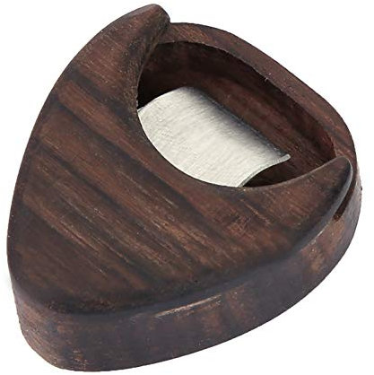 Gitarren-Pick-Halter, Plektrum-Halter, Rosenholz, Premium-Pick-Box aus Rosenholz, Herzförmige Pick-Box, Klebebox für Standard-Plektren