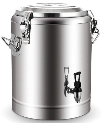 N/A Dispensador de bebidas de doble capa con aislamiento de acero inoxidable 304, termo con espita, para café, leche fría, agua, jugo,40L
