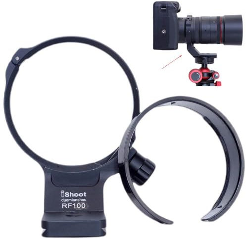 iShoot Bague de montage pour trépied compatible avec Canon RF 100 mm f/2.8L Macro IS USM, support d'objectif inférieur Arca-Swiss Fit Plaque à dégagement rapide pour trépied Arca Fit