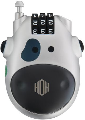 HOX Ultra-Secure 4-Digit Combination Lock with 3 Feet Retractable Cable for Bike, Ski, Snowboard and Stroller