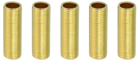 PATIKIL M10 Feines Gewinde Lampenröhre 5 Pack 30mm Gewinde Hohlrohr Adapter Messing Kupplung Verbinder Rohranschluss