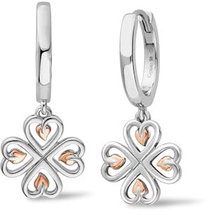 Tree of Life® Heart Silver Drop Hoop Earrings Standard