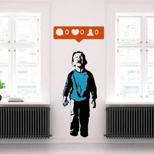 Street Art Expression Wandaufkleber – Urban Graffiti Facebook Social Media Aufkleber 14 x 31