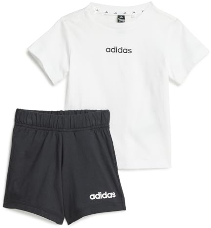 adidas Unisex Baby ESSENTIALS T-SHIRT SET Jogginganzug, White/Black,