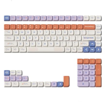 nuphy Keycaps Space Engineer, 117 Set, PBT Teclas para Teclado Gaming Low-Profile NSA Dye-Sub, ANSI (distribución Inglesa del Teclado) Compatibilidad con Air60 V2, Air75 V2 y Air96 V2, Bright