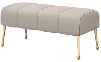 Ottomane für Schlafzimmer Gesteppte, gepolsterte Schlafzimmerbänke mit goldenen Beinen, Eingangsbank, Fußstützenbank, Esszimmerbank for Schlafzimmer und Wohnzimmer, Grau Ende der Bettbank ( Color : Gr