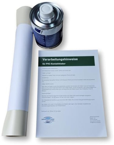 PVC Reparaturfolie Sandfarbige 30 x 60 cm Poolfolie für ältere Pools + 250ml Sabacontact Kleber