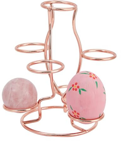 NBEADS Kristallkugel-Halter, 7 Eier Display Ständer Rose Gold Eisen Multi-Sphere Display-Halter für Kristallkugel Kugel Globus Home Office Decor Ornament, 12x10.5x14.2cm