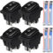 MKBKLLJY Lot de 4 interrupteurs d'inversion de polarité étanches 20 A 12 V DC 16 A 250 V/20 A 125 V AC DPDT 6 broches 3 positions ON/OFF/ON Interrupteur à bascule avec fils de raccordement pour