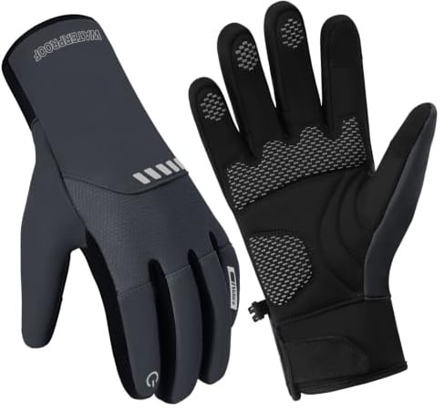 Vilico Winterhandschuhe Touchscreen Wasserdicht Warm Fahrrad | Thermo Winterhandschuhe für Herren Damen, Fleece Gefüttert, Rutschfest Silikon, für Motorrad Ski Laufen Wandern Angeln