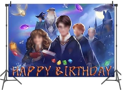 Damoff Zauberer Party Hintergrund: 1pcs Wizard Party Hintergrund, Stoff, Dick und Robust, Realistische Farben, Geburtstag, Occasion