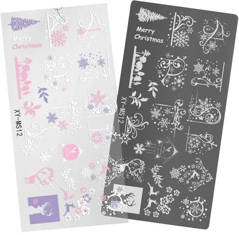 Mllepjdh Christmas Nail Stamping Plates Schneeflocke Nagel Platten Maniküre Druck Schablonen