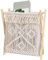 WOGXN Makramee Zeitungsständer Makramee Bücherregal Boho Zeitungskorb Zeitungshalter Aufbewahrungskorb,Holz + Baumwollseil,Rustikale Boho Wohnkultur Für Buchaufbewahrung, Heimdekorationen