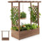 RELAX4LIFE Pflanzkasten mit Rankgitter & Dachregal, Blumenkasten mit Gartenspalier für Kletterpflanzen & Korbpflanzen, Rankkasten Holz, Blumenbeet für Balkon Terrasse (110 x 44 x 113,5 cm, Braun)