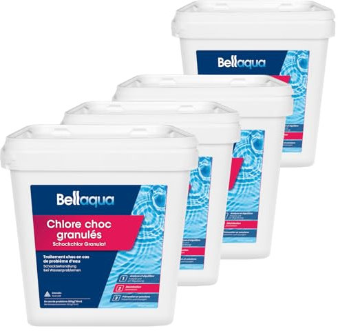 Bellaqua e-Chlor-Multitabs Pool - 4 x 5kg - 200g Chlortabletten für Pool - Desinfektion, Algenverhütung, Flockung, Chlorstabilisierung