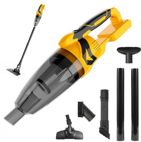 Akku-Handstaubsauger für Makita 18V Batterie, 10000Pa Akku-Staubsauger mit 0.75 L Staubbehälter, 4 Multifunktionsdüsen, LED-Licht, Tragbar Staubsauger für Zuhause und Auto (ohne Akku) (Gelb)
