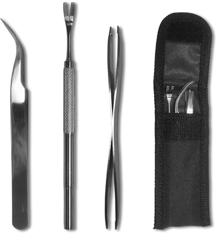 KAIYAYA Set de 3 Pinzas para Garrapatas,Acero Inoxidable Pet Perros Gatos Garrapatas Remover Kit gancho corta callos de acero inoxidable quitar para humanos,perros y gatos(con bolsa de almacenamiento)