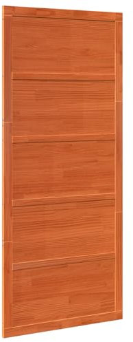 VidaXL Puerta de granero Marrón 100 x 208cm Madera maciza Pin Durable Diseño contemporáneo Entrada interior Textura lisa Sala Habitación Habitación Residencial Entrada elegante