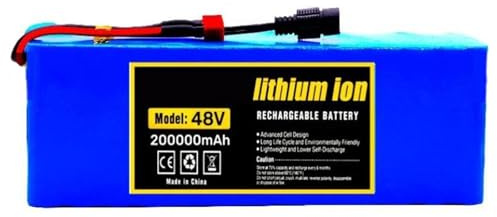 48V 200Ah Batterie De E-Bike 13S3P Batterie Lithium-ION Étanche pour Vélo Électrique avec Chargeur Batterie Haute Puissance pour 200W 500W 800W 1000W Moteur XT60+SM