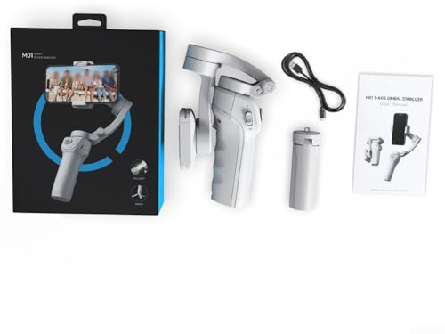 AI Intelligent Three-Axis Smartphone Gimbal with 3600mAh Battery, Face and Object Tracking, Fill Light Control, Portrait/Landscape Switch,