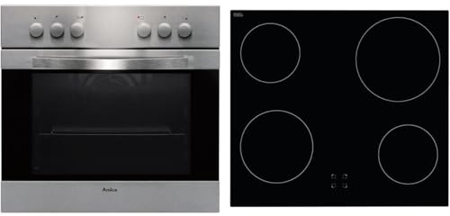 Amica EHC 12516 E Einbau-Herdset mit Glaskeramik-Kochfeld, SCHOTT CERAN® - Edelstahl