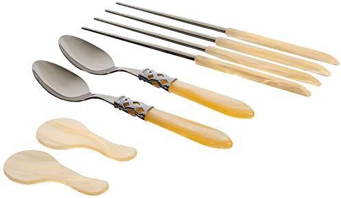 Bugatti ALCAM-N4226 / 2 Cucchiaio di Aladino e la forchetta, Acciaio Acrilico/Inox, Multicolori, 31,5 x 14 x 3 cm