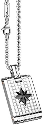 ZANCAN Collier homme en acier 316L avec rose des vents EHC133