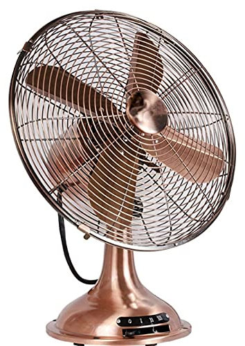 14 inch Fan, Portable Quiet Retro Desk Fan, 4 Metal Blades 3 Speeds Table Cooling Fan, Air Circulator Fan For Office Bedroom Livingroom