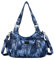 Angelkiss Große Geldbörsen und Handtaschen für Damen, gewaschenes Kunstleder, Crossbody, Hobo, Umhängetasche, Schultertasche, Tragetasche, Geldbörse, 12blau