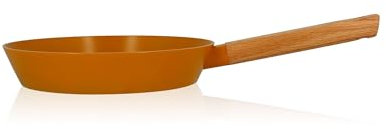 OGO LIVING - POÊLE ECTOR 24CM EN ALUMINIUM JAUNE AVEC MANCHE EN BOIS - 7930274 - Tous feux dont induction