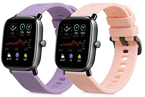 kwmobile 2x Sportarmband kompatibel mit Huami Amazfit GTS 2 Mini Armband - Fitnesstracker Band Set aus TPU Silikon