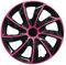 RADKAPPEN-KÖNIG 1STÜCK EINZELN 16 Zoll 16 RKK02 Schwarz-Pink Radkappe Radzierblende