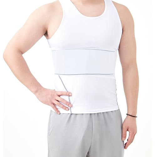 Lixinsunbu Cintura addominale toracica a compressione per supporto elastico, bianco, Universal Male