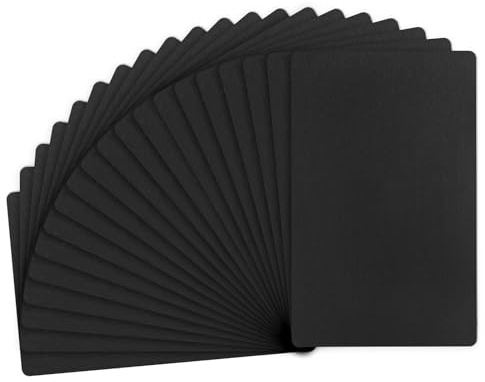 M METERXITY 20-Pack Anodized Aluminium Laser Engraved Mount Metal Plate 3x2x0.02 Inch Engraver Blank Anodized Aluminum Sheets for DIY Laser Printing/Home/Office[Black]