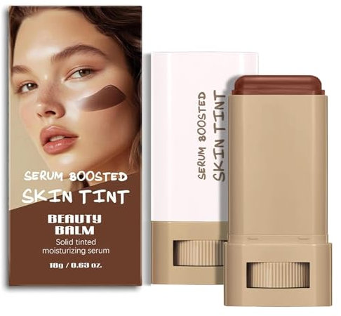Beauty Balm Serum Boosted Skin Tint - Hydrating Tinted Moisturiser Foundation Stick, Portable Moisturising Contour Stick for Face Makeup (# 01)