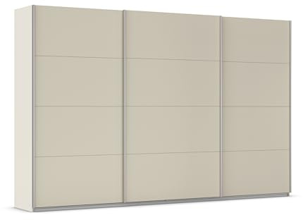 Rauch Möbel KULMBACH, Schwebetürenschrank, Farbe Beige, Breite 360 cm | Kleiderschrank mit Schwebetüren, Schiebetüren, 3-türig, Zubehör Classic, für Schlafzimmer, Jugendzimmer, Garderobe, Flur