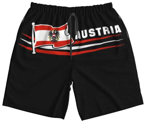 Vintage Und Österreichische Flagge Herren Kurze Hose Freizeit Shorts Jogger Badehose L