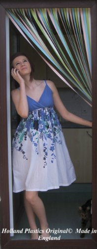 Streifenvorhang für Türen, 90 cm breit, zur Abwehr von Tierchen, Mücken, mehrfarbig pastell