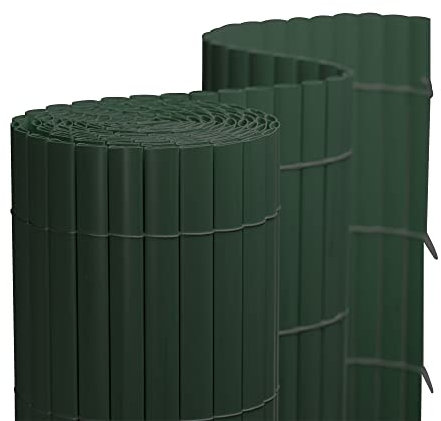 jarolift PVC Sichtschutzmatte Standard Sichtschutz Garten Balkon Terrasse Sichtschutzzaun Balkonverkleidung Zaunblende, 90 x 1000 cm, 2 Matten mit je 2 x 5m Länge, Grün