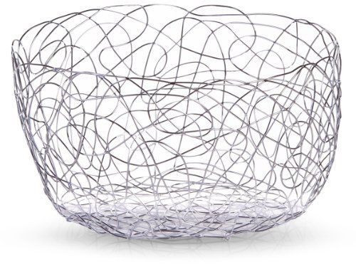 Zeller 27328 Obstschale, rund, Metall verchromt, ø 22 x H 12 cm, Edelstahloptik