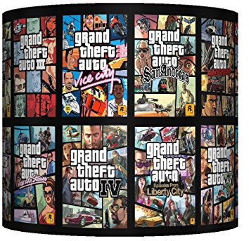 GTA - Ceiling LAMPSHADE - 10 Drum - Boys Bedroom LAMP Shade…