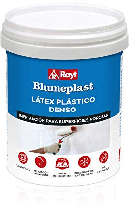 Rayt 157-09 Blumeplast M-20: Látex plástico denso, sellador de superficies de yeso, cemento, estuco, madera, y sellante para manualidades. Secado transparente. 1 kg