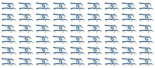 INDIGOS UG - Mini Aufkleber Set - Pack wehend - 20x12mm - selbstklebender Sticker - Fahne - Israel - Flagge - Banner - Standarte fürs Auto, Büro, zu Hause und die Schule - 54 Stück - für Auto