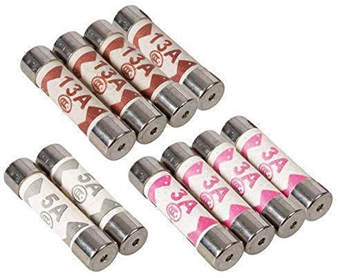 Powermaster 952591, 10 Stück Sicherungen, 10er-Pckg, Grey, 3 A, 5 A and 13 A