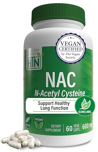NAC N-Acetyl-Cysteine 600mg 60 VegeCaps | The Purest, Most Powerful NAC Supplement | Supports Healthy Lung & Liver Functions | Maintains Overall Cellular Health - Vegan, Soy Free & Gluten Free | NAC Supplement | Supports Healthy Lung Liver Functions & Cellular Health | Non-GMO Soy & Gluten Free | 3rd Party Tested