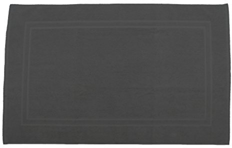 Julie Julsen Badvorleger 60 x 100 cm Premium Qualität 900 gm2 in aktuellen Farben und 4 Größen aus Baumwolle Badematte Badteppich Duschvorleger Design Doppel Rahmen Anthrazit