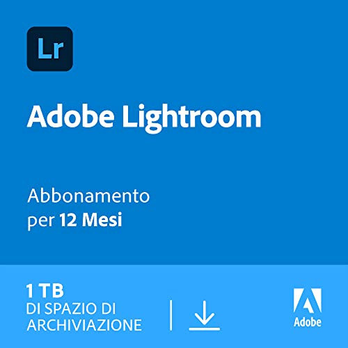 Adobe Lightroom incl. Lightroom Classic 1TB | Editor foto AI | 1 Anno | PC/Mac |Download Digitale