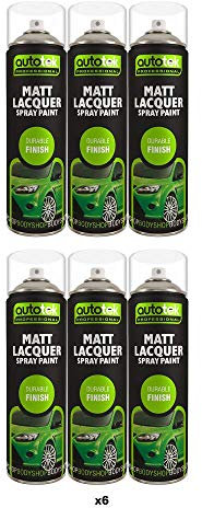 Autotek Matt Lacquer Spray Paint - 6x 500ml